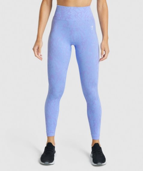 Women's Gymshark Adapt Animal Seamless Leggings Light Blue | CA 6NA718